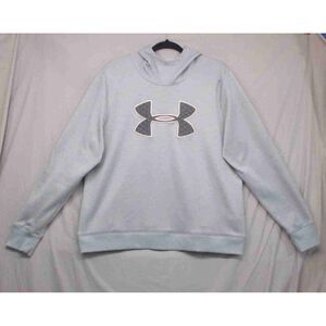Under Armour Gray Pink Pullover Hoodie Sweatshirt Women Size Extra Large